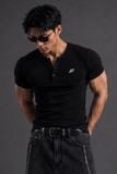  Áo Thun Degrey Rib Henley Black - HENLEYBLACK 