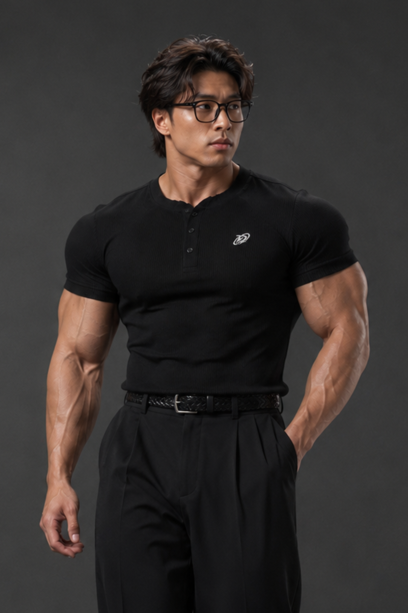  Áo Thun Degrey Rib Henley Black - HENLEYBLACK 
