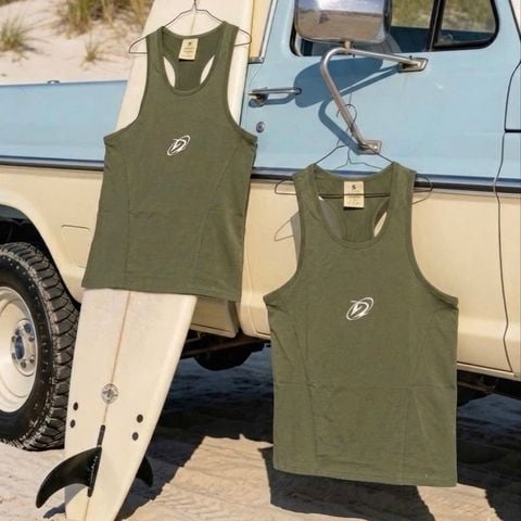  Áo ba lỗ Tank Top Degrey màu GREEN Cotton 4 chiều New Logo SIZE S - TANKNEWLOGOGREEN 