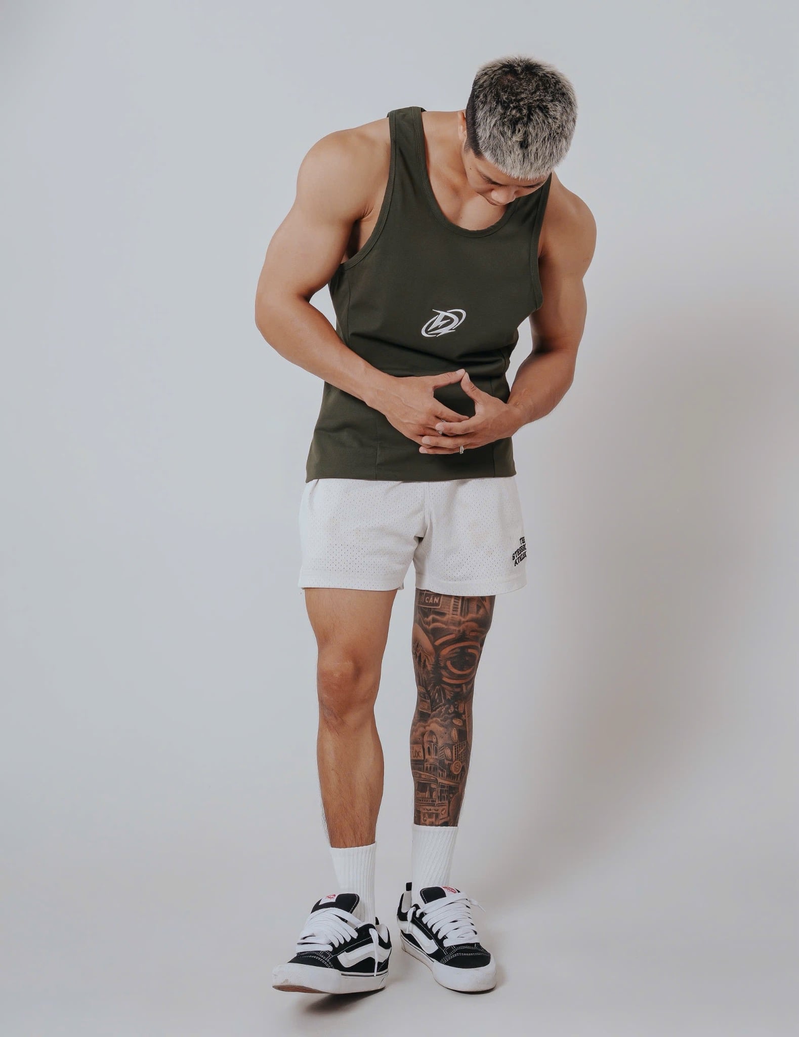  Áo Tank Top Degrey GREEN Cotton 4 chiều New Logo SIZE S - TANKNEWLOGOGREEN 