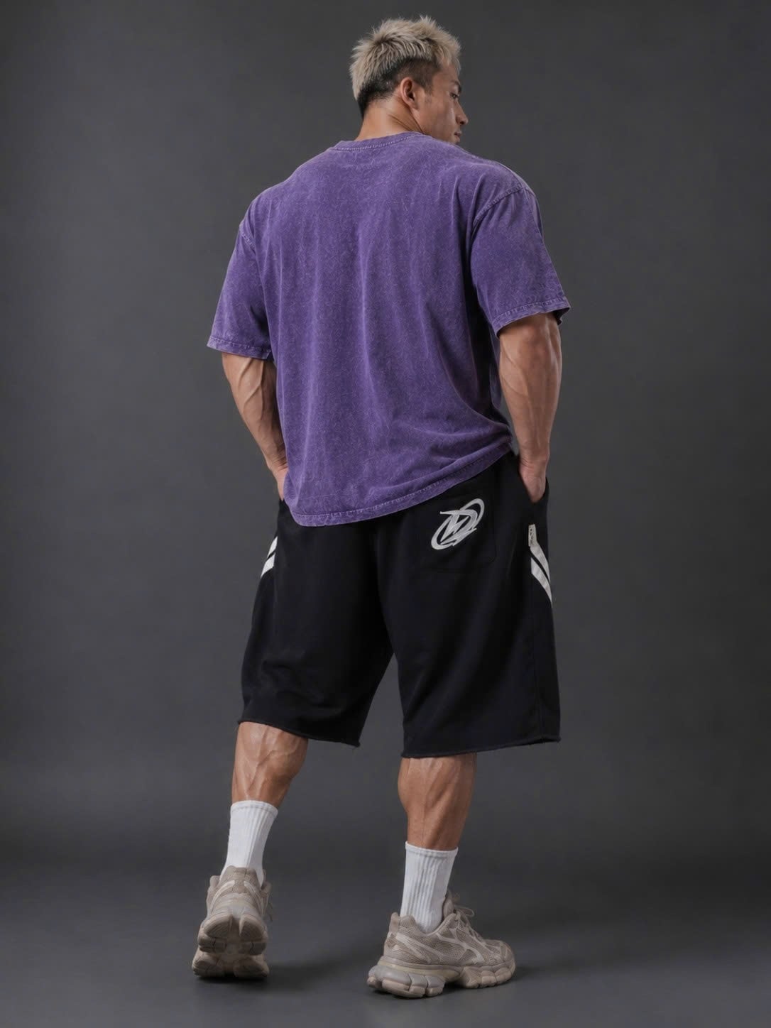  Áo Thun wax PURPLE Degrey kiểu dáng rộng thêu logo - OVSWAXPURPLE 