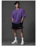  Áo Thun wax PURPLE Degrey kiểu dáng rộng thêu logo - OVSWAXPURPLE 
