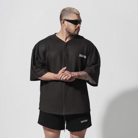  Áo khoác sơmi Jersey Degrey Baseball ĐEN ver2 - BASED2 