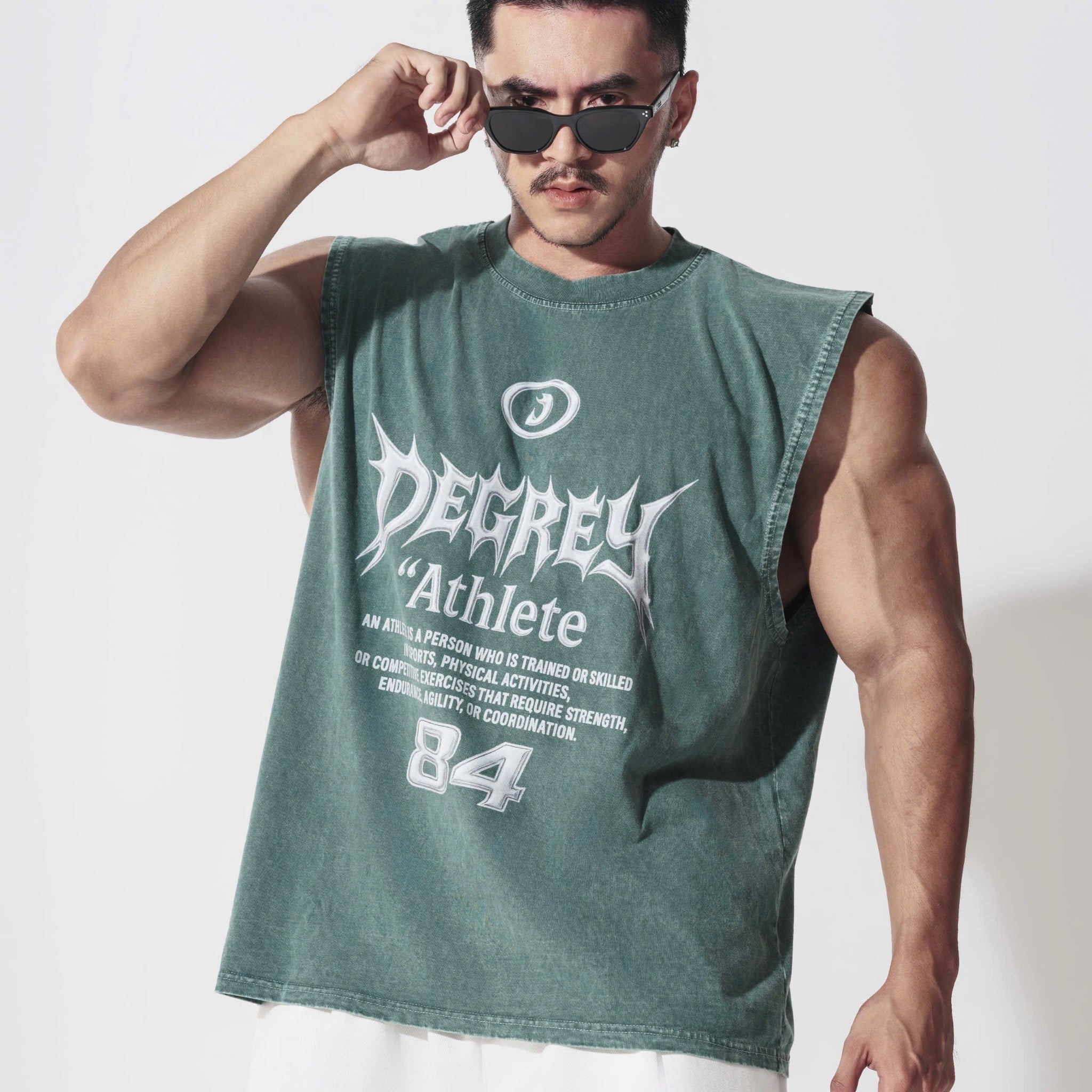  Áo ba lỗ Tank Top Degrey Cotton WAX GREEN Tee Athlete - TANKWAXG 