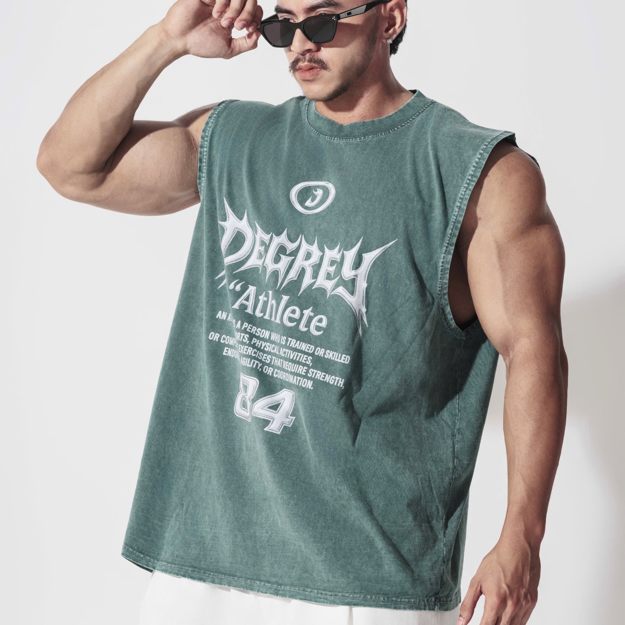  Áo ba lỗ Tank Top Degrey Cotton WAX GREEN Tee Athlete - TANKWAXG 