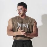  Áo ba lỗ Tank Top Degrey Cotton WAX NÂU Big Logo - TANKWAXNAU 