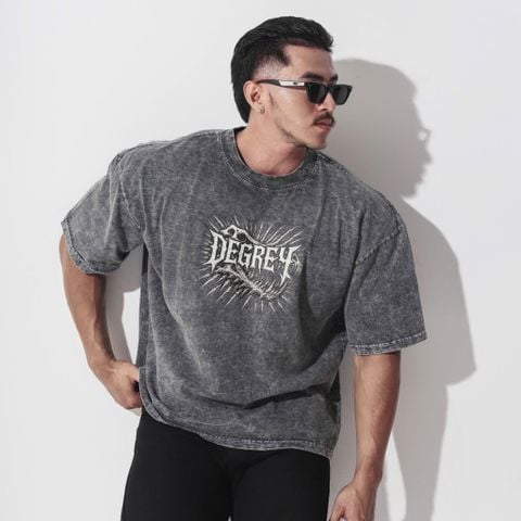 Áo Thun form vừa người Tee Degrey Cotton WAX XÁM SKULL LOGO - WAXSKULL 