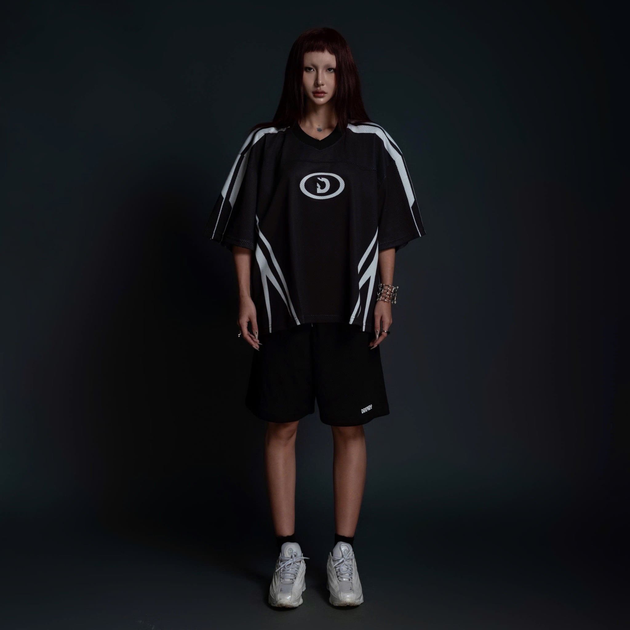  Áo thun thể thao màu BLACK FANG Degrey Jersey 84 cổ tim - JERFANGD 