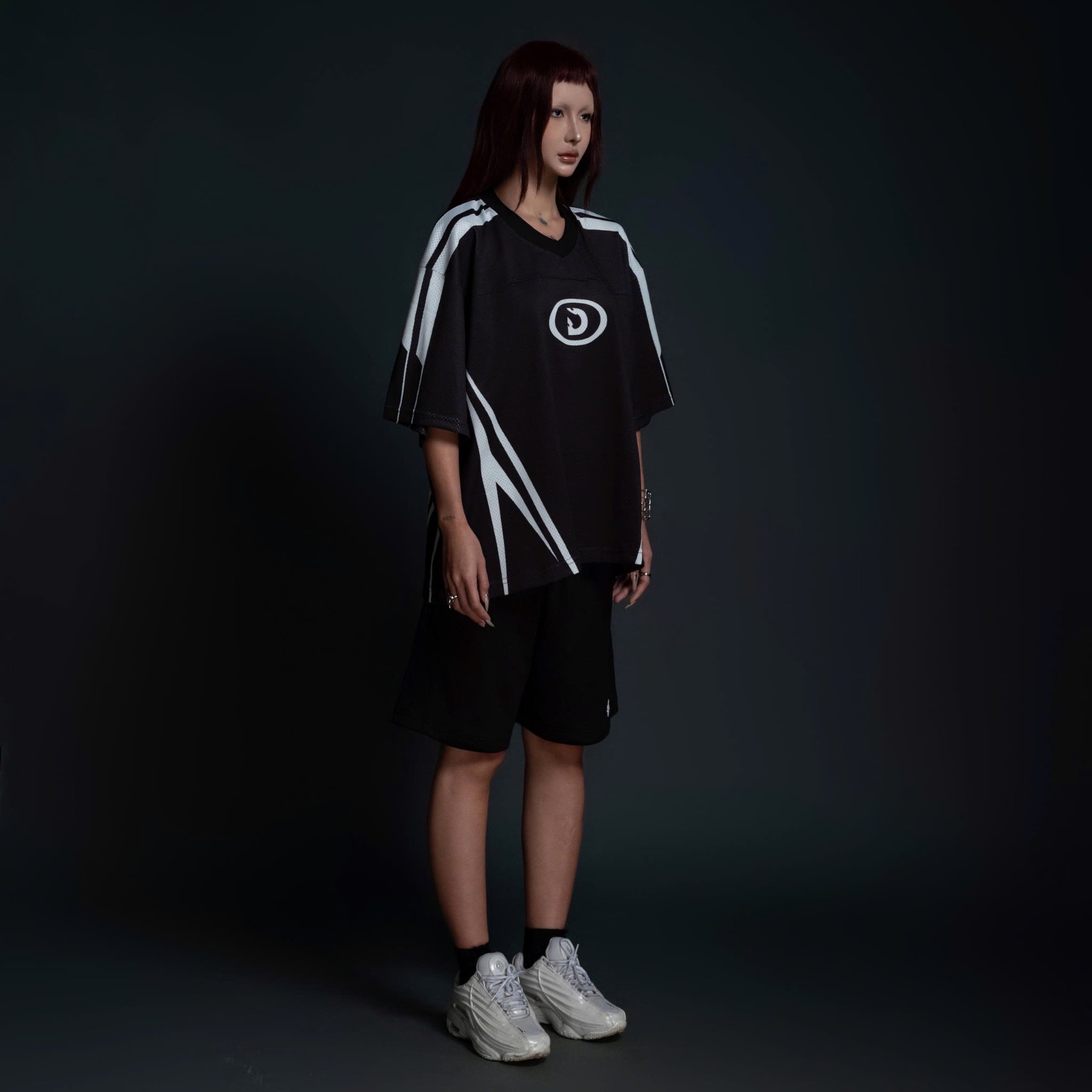  Áo thun thể thao màu BLACK FANG Degrey Jersey 84 cổ tim - JERFANGD 