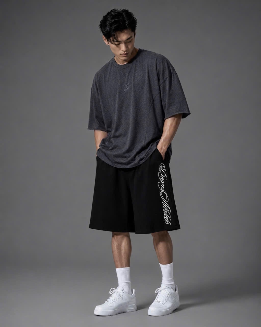  Áo Thun Degrey TC Oversize màu XÁM thêu New Logo - OVSTCXAM 