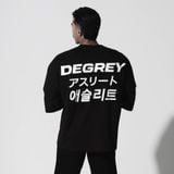  Degrey Korea Japan áo thun màu đen kiểu dáng rộng in hình logo - OVSLOGO 