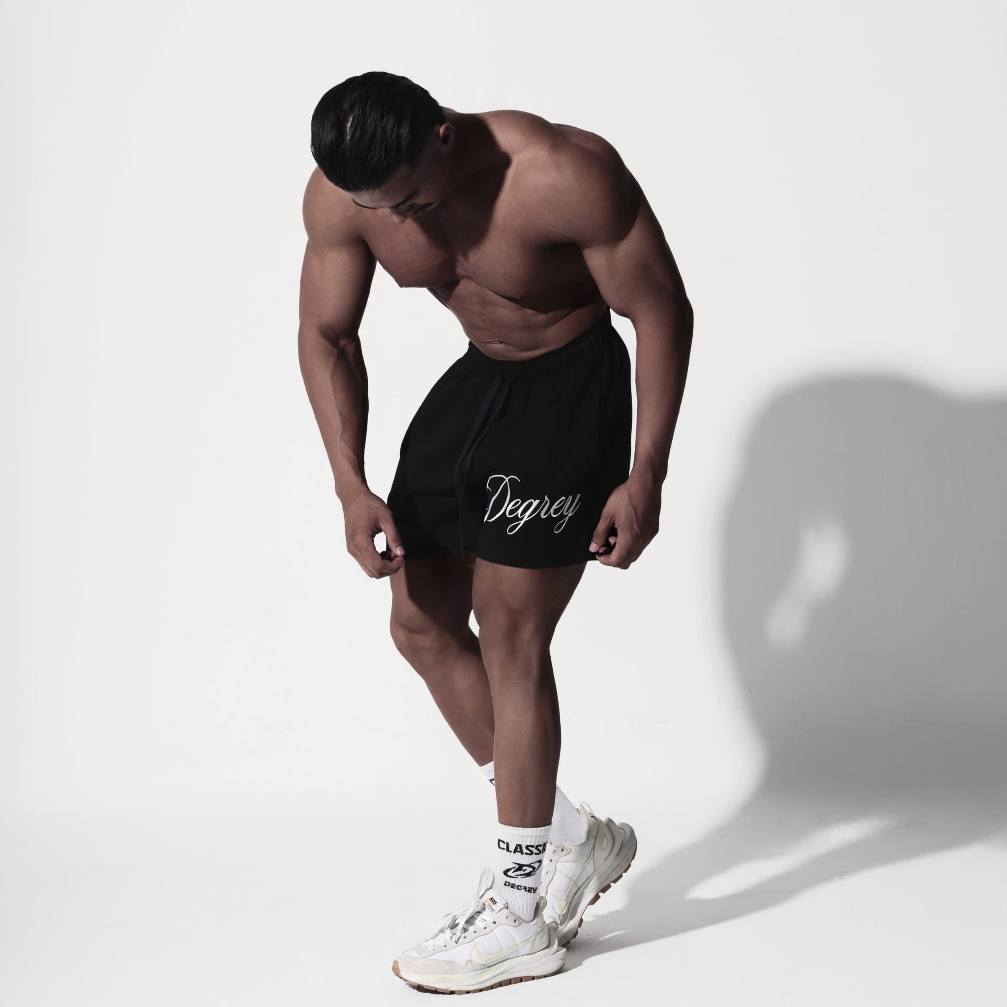  Quần Degrey màu ĐEN thêu Big Logo thể thao vải thun nỉ poly 2 da - QTTBIGDEGREY 