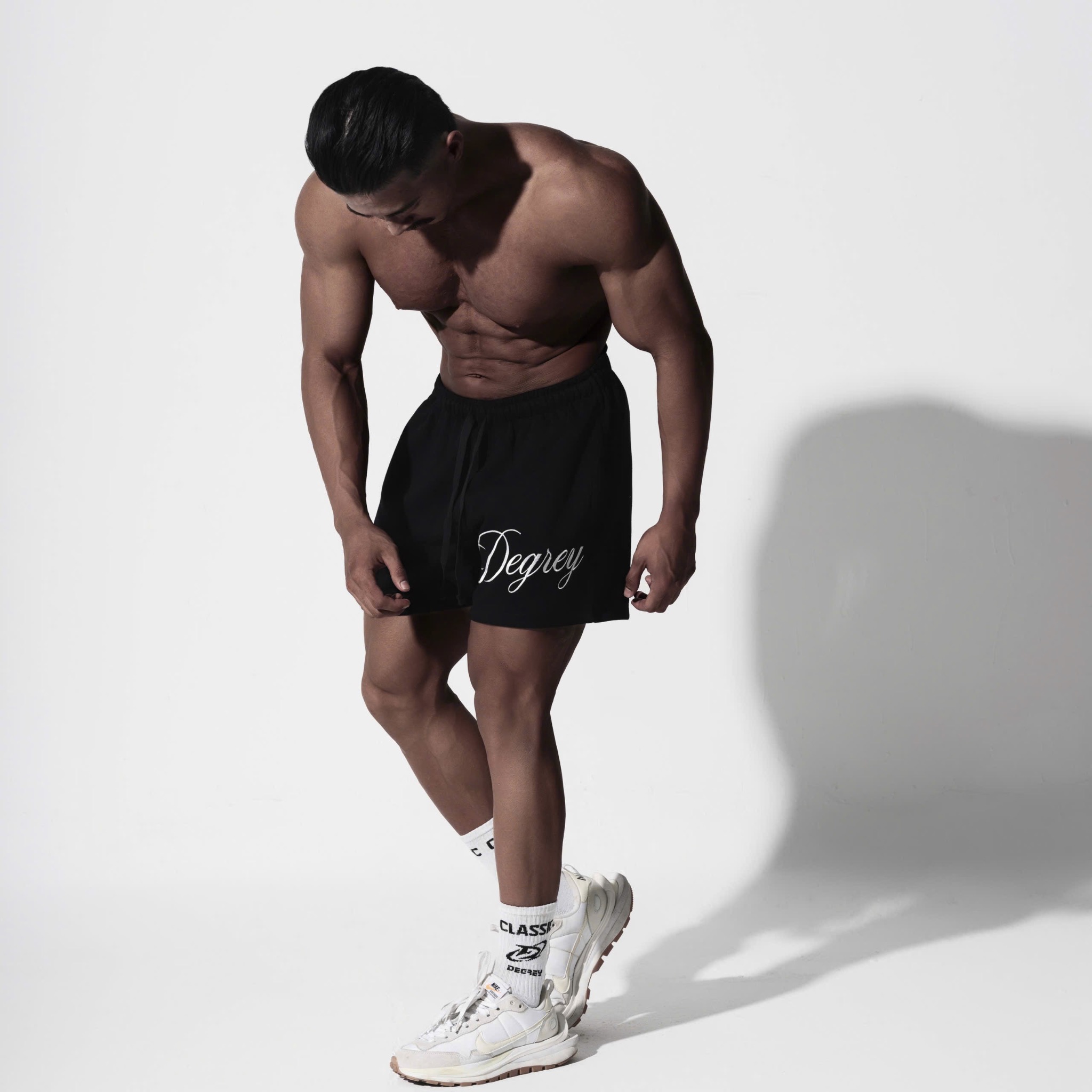  Quần Degrey màu ĐEN thêu Big Logo thể thao vải thun nỉ poly 2 da - QTTBIGDEGREY 