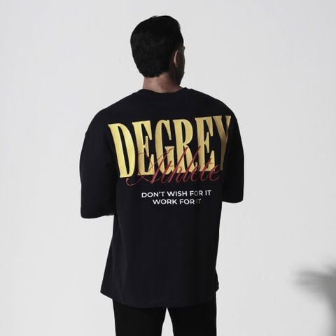  Áo Thun màu NAVY logo Degrey màu VÀNG kiểu dáng rộng Athlete - OVSATHNAYE 
