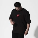 Áo Thun màu ĐEN logo Degrey màu ĐỎ kiểu dáng rộng Athlete - OVSATHDENDO 