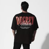  Áo Thun màu ĐEN logo Degrey màu ĐỎ kiểu dáng rộng Athlete - OVSATHDENDO 