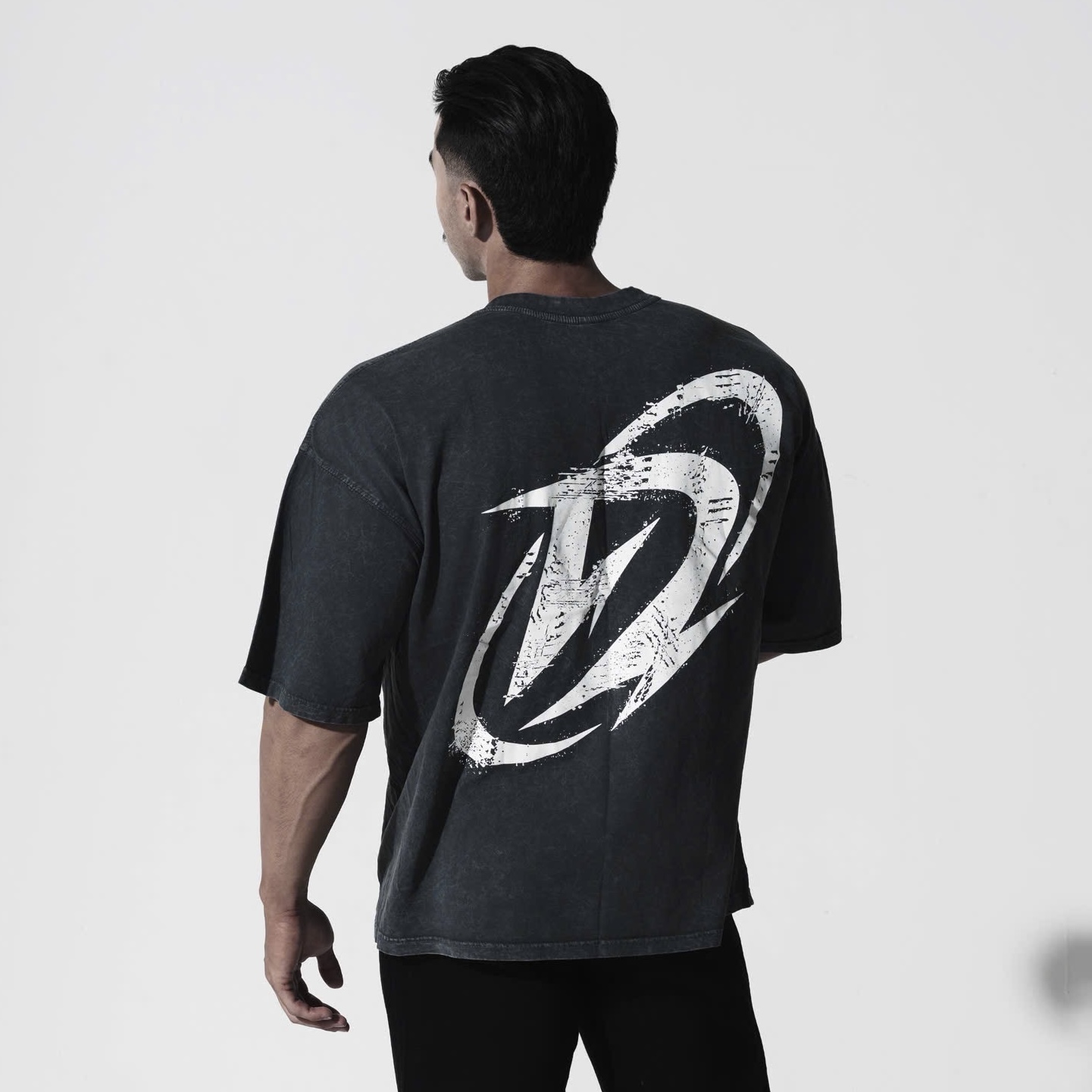  Áo Thun màu wax xanh dương Degrey kiểu dáng rộng in logo BIG D - OVSWAXXANH 