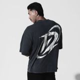  Áo Thun màu wax xanh dương Degrey kiểu dáng rộng in logo BIG D - OVSWAXXANH 