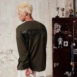  Áo Thun tay dài màu GREEN logo Degrey màu ĐEN kiểu dáng rộng Athlete - OVSLONGREU 
