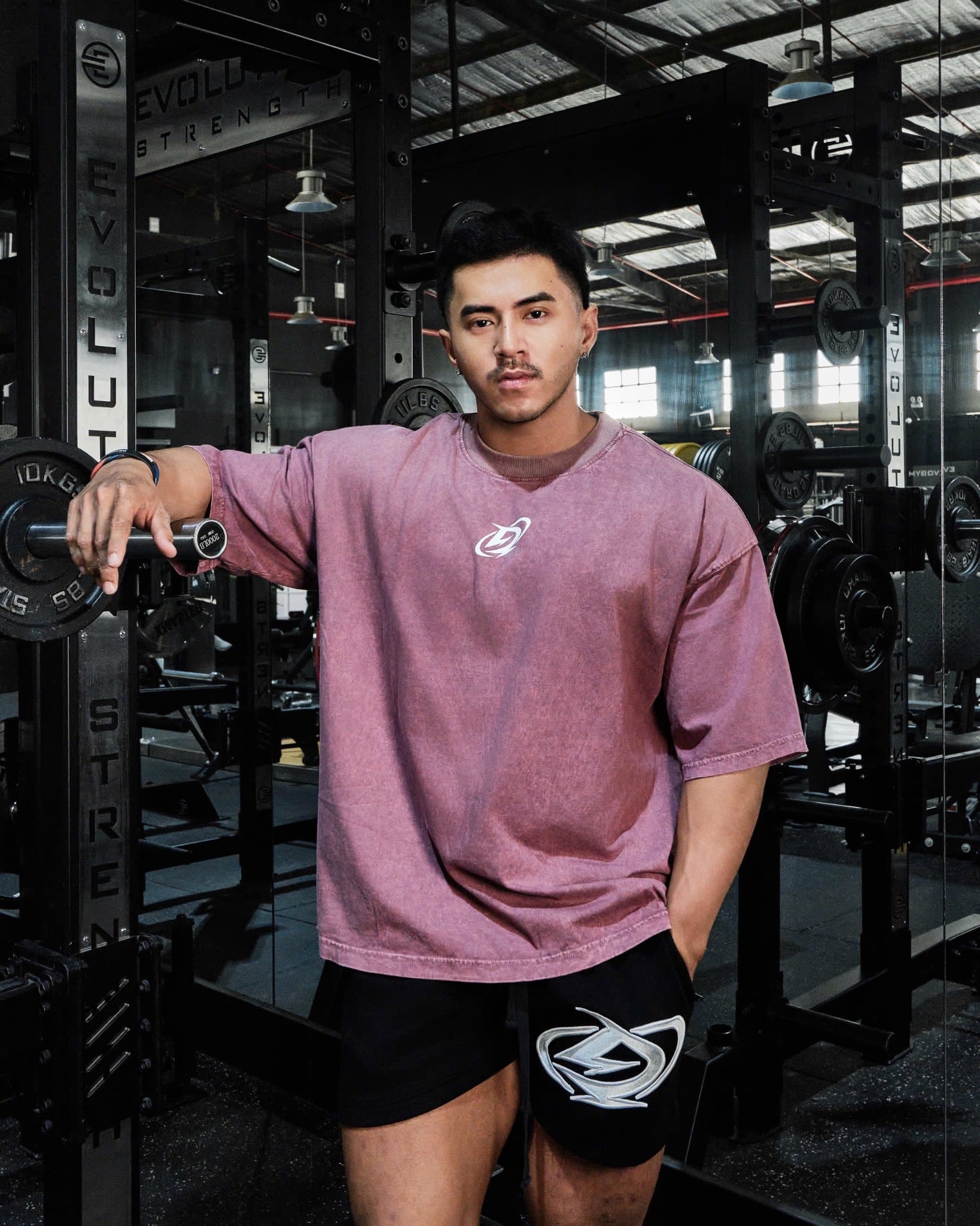  Áo Thun màu wax đỏ Degrey kiểu dáng rộng in logo - OVSWAXDO 