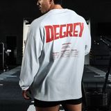  Áo Thun tay dài màu WHITE logo Degrey màu ĐỎ kiểu dáng rộng Athlete - OVSLONGTRANG 