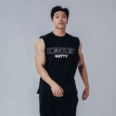  Degrey NATTY áo ba lỗ Tanktop Cotton màu ĐEN - TANKNATTY 