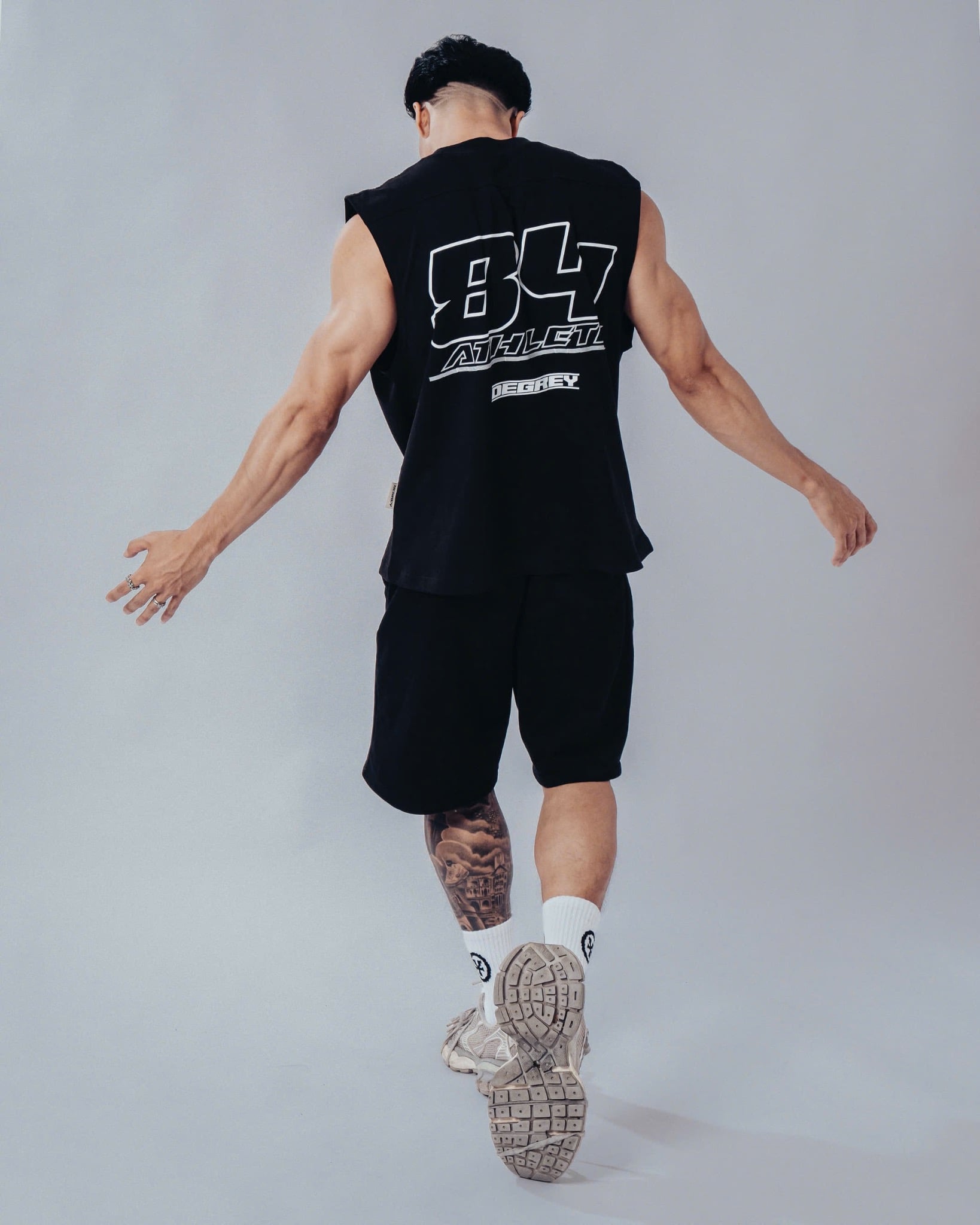  Degrey NATTY áo ba lỗ Tanktop Cotton màu ĐEN - TANKNATTY 