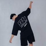  Degrey NATTY áo thun màu ĐEN kiểu dáng rộng in hình logo - OVSNATTY 