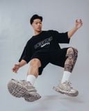  Degrey NATTY áo thun màu ĐEN kiểu dáng rộng in hình logo - OVSNATTY 