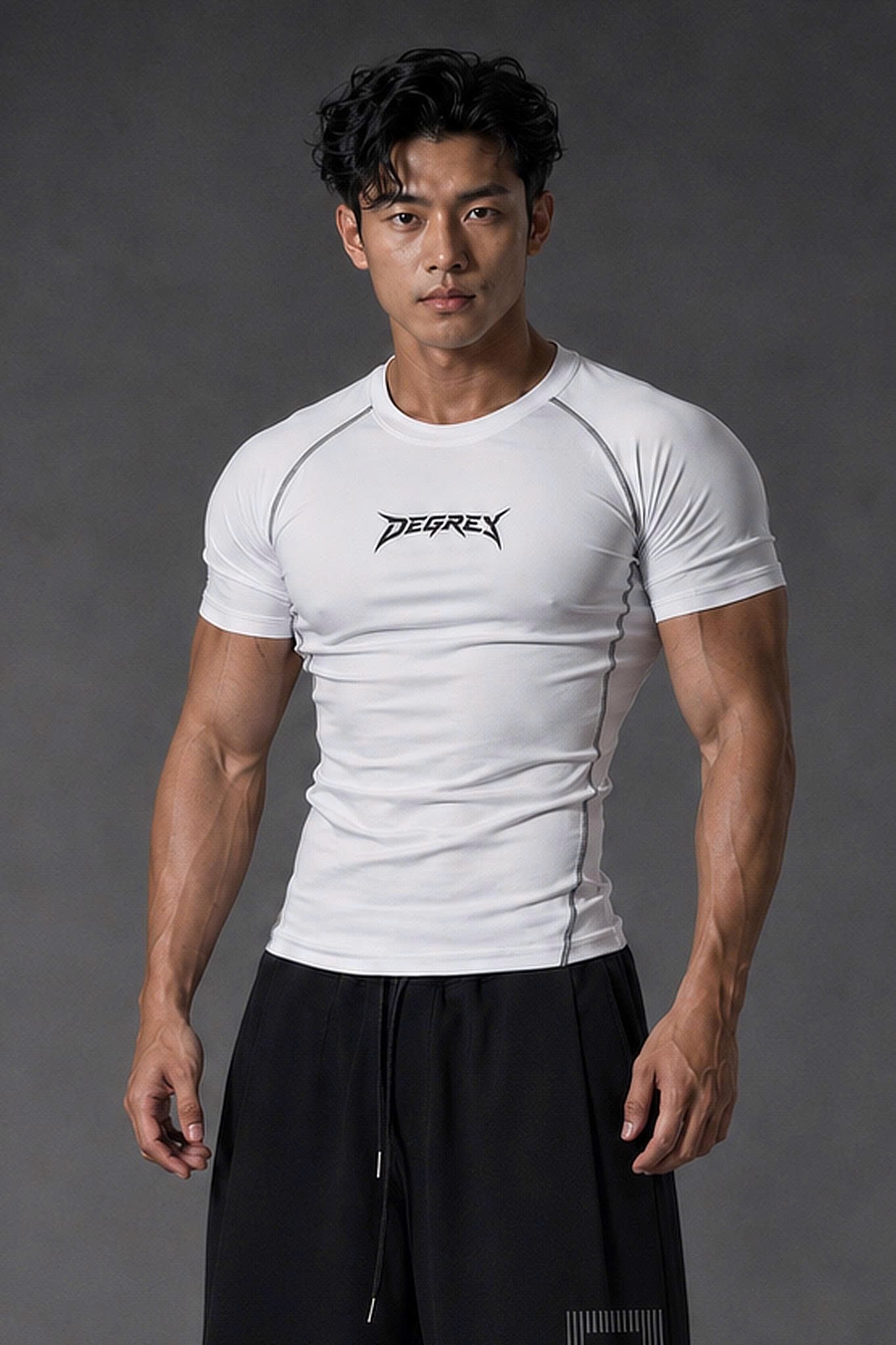  Áo thun Body màu TRẮNG Degrey Compressor Tee in logo - BODYTEETRA 