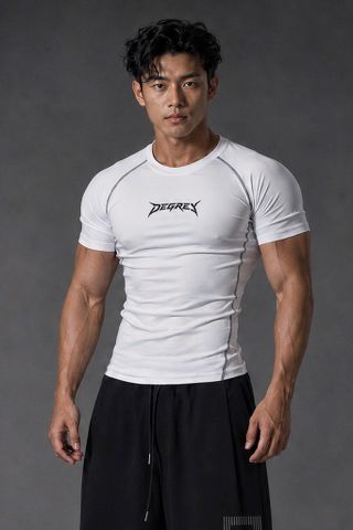  Áo thun Body màu TRẮNG Degrey Compressor Tee in logo - BODYTEETRA 