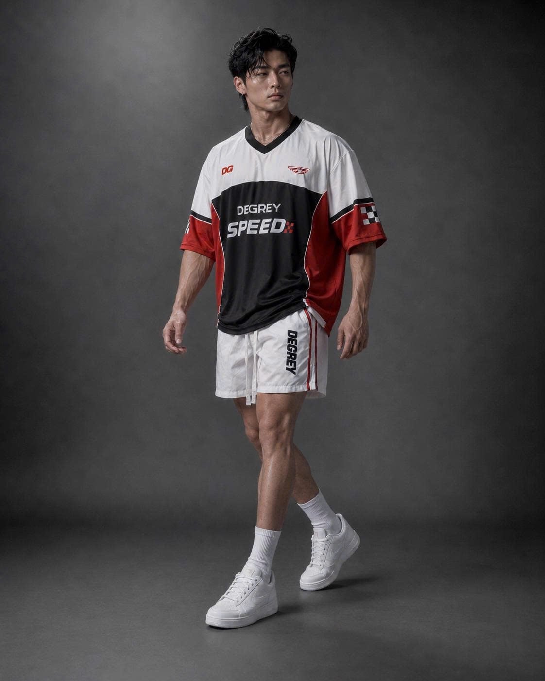  Áo Degrey Jersey Mesh Fabric Race Red - JERMESHRACEDO 