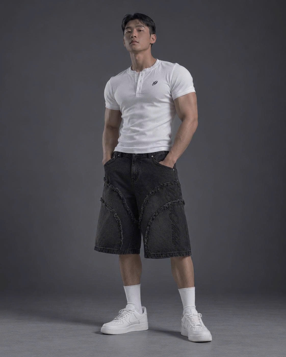  Áo Thun Degrey Rib Henley WHITE - HENLEYWHITE 