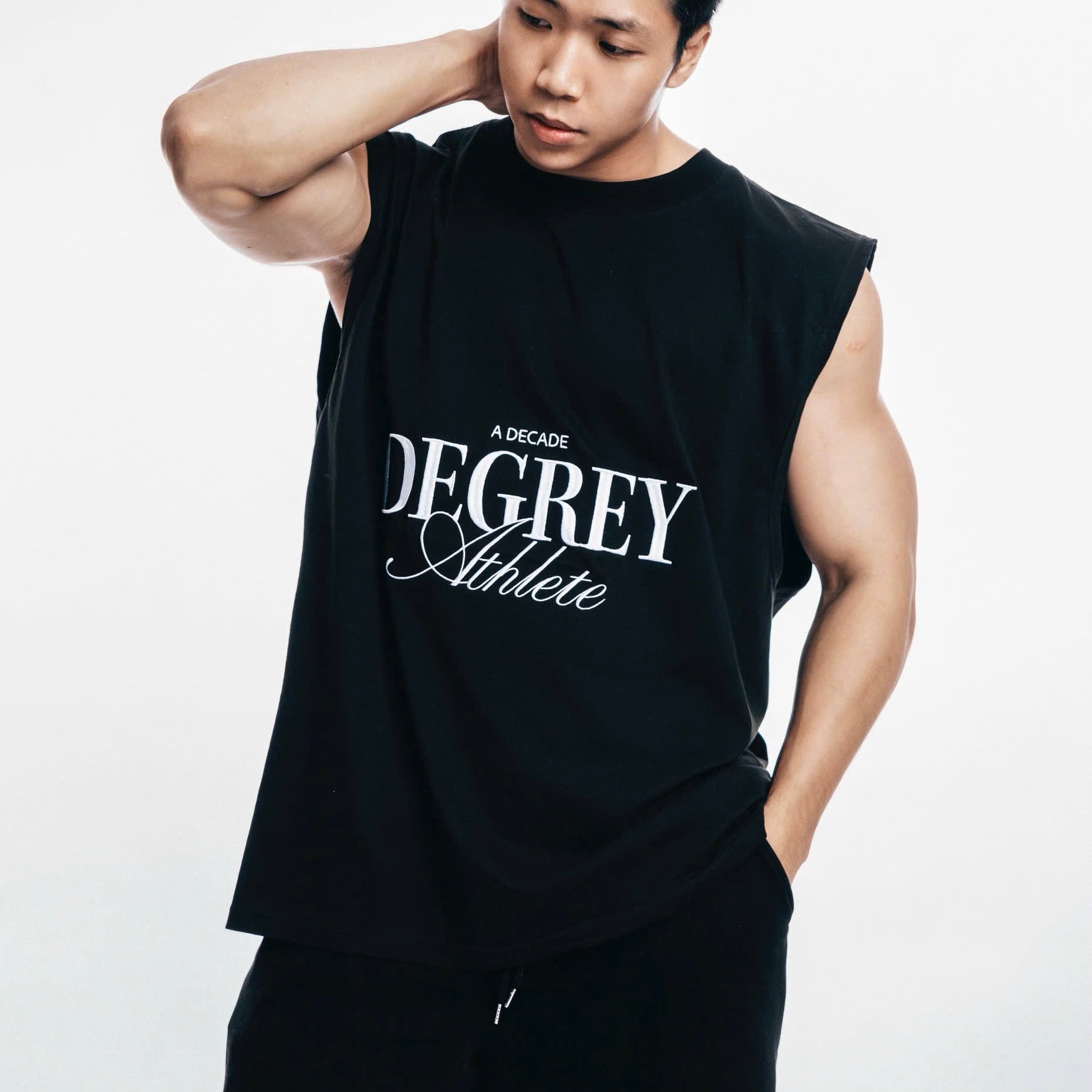  Degrey Áo ba lỗ Tank Top DECADE màu ĐEN - TANKDECADE 