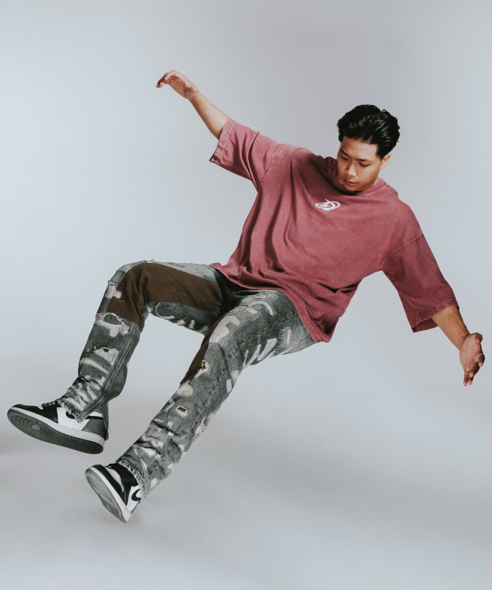  Áo Thun màu wax đỏ Degrey kiểu dáng rộng in logo - OVSWAXDO 