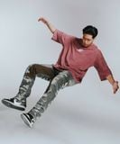  Áo Thun màu wax đỏ Degrey kiểu dáng rộng in logo - OVSWAXDO 