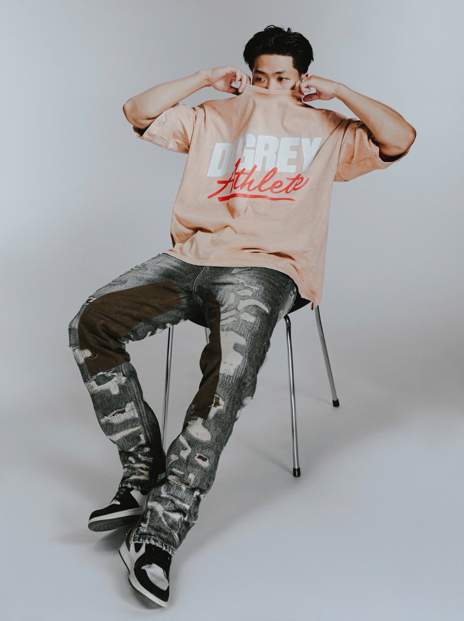  Áo Thun màu wax VÀNG Degrey kiểu dáng rộng in logo - OVSWAXVANG 