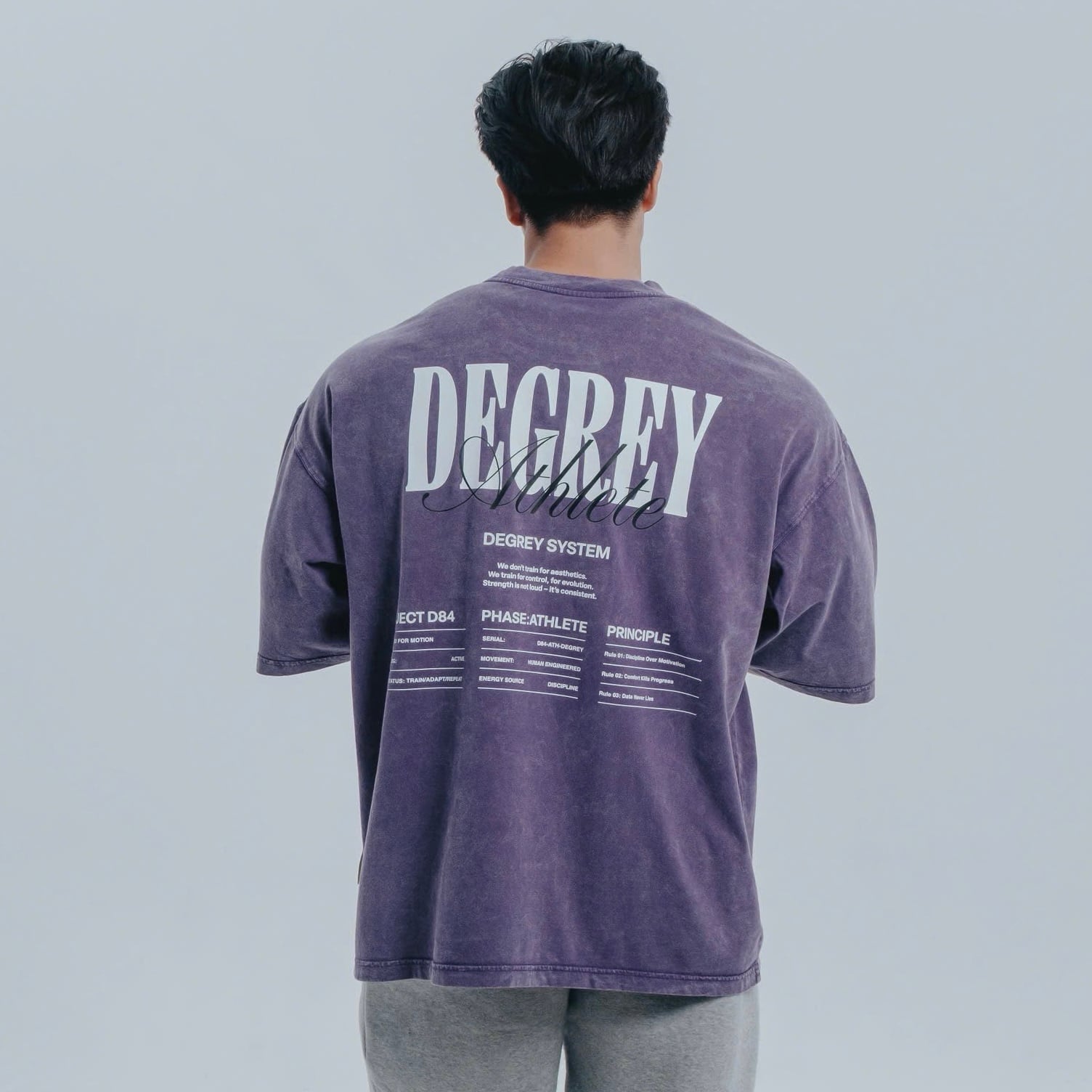  Áo Thun màu wax TÍM Degrey kiểu dáng rộng in logo - OVSWAXTIM 