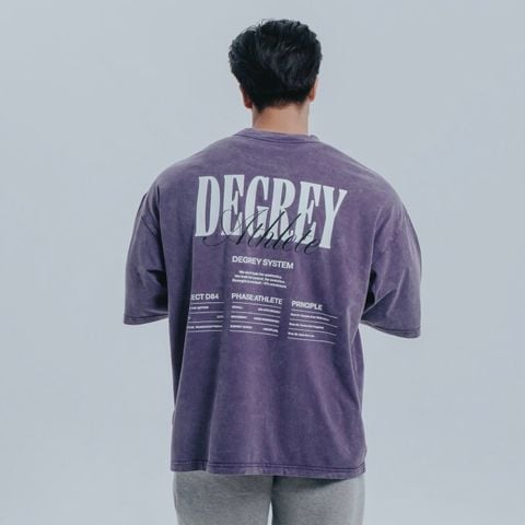  Áo Thun màu wax TÍM Degrey kiểu dáng rộng in logo - OVSWAXTIM 