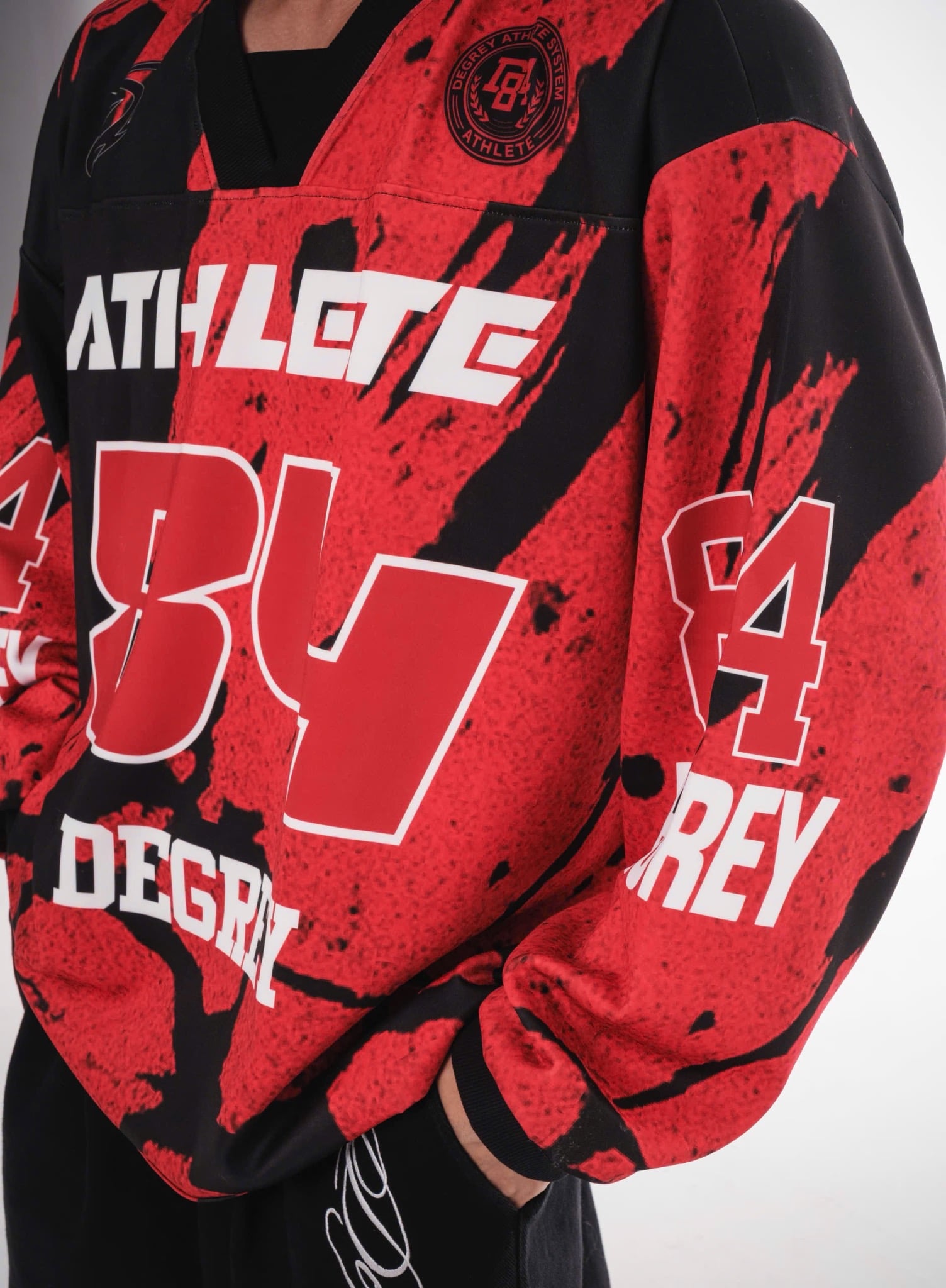  Áo Sweater Degrey Athlete màu đỏ cam Poly - SWEDOCAM 