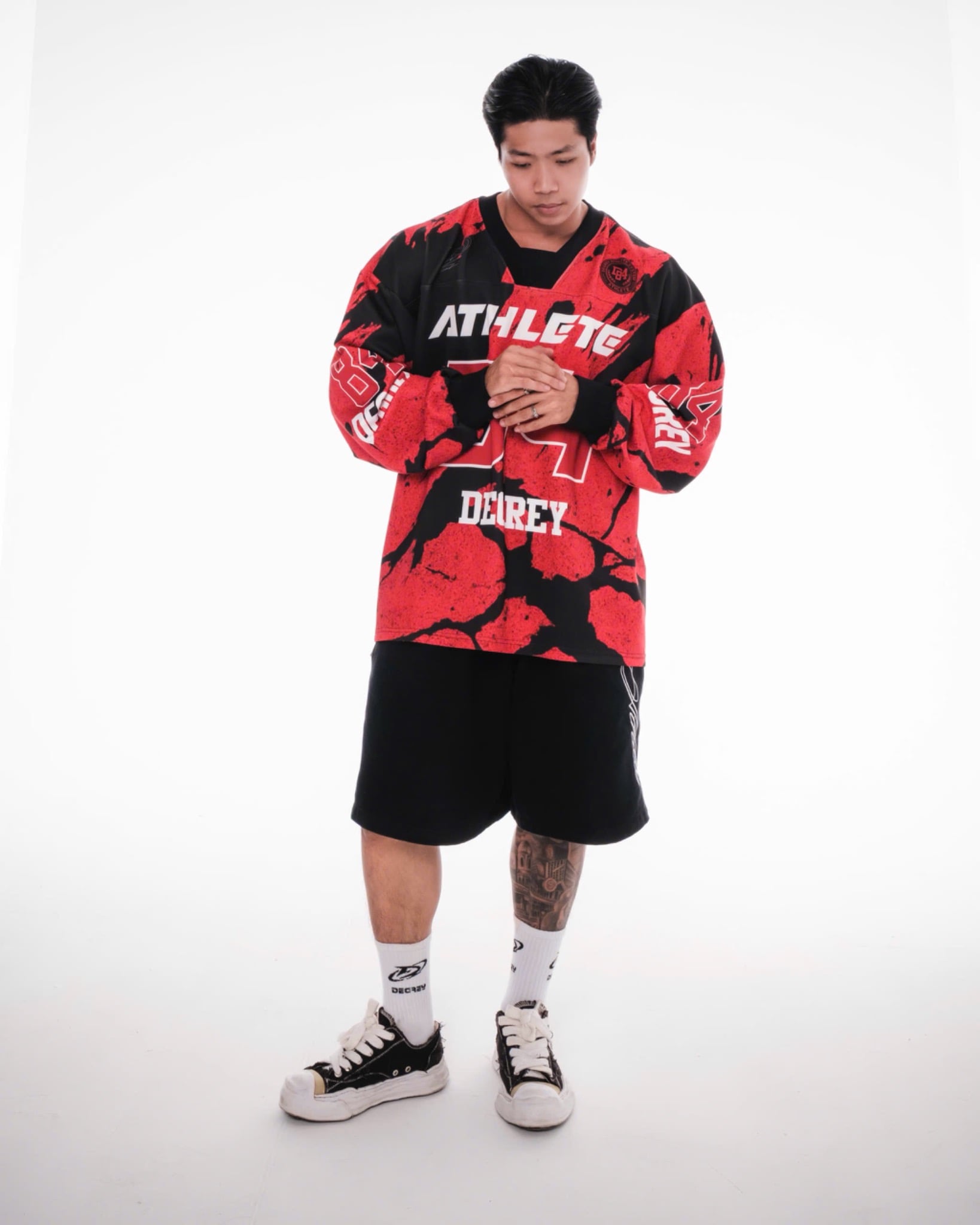  Áo Sweater Degrey Athlete màu đỏ cam Poly - SWEDOCAM 