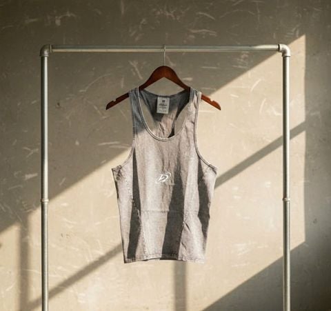  Áo ba lỗ Tank Top Degrey Cotton 4 chiều WAX XÁM New Logo - TANKWAXLOGO 