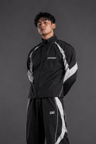  Jacket Degrey màu ĐEN TRẮNG THÊU LOGO ATHLETE áo khoác dù thể thao - JKLOGODETRA 