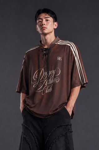  Áo Thun Jersey Mesh màu Nâu Degrey Athletic Club Lace-Up - JERNAU 