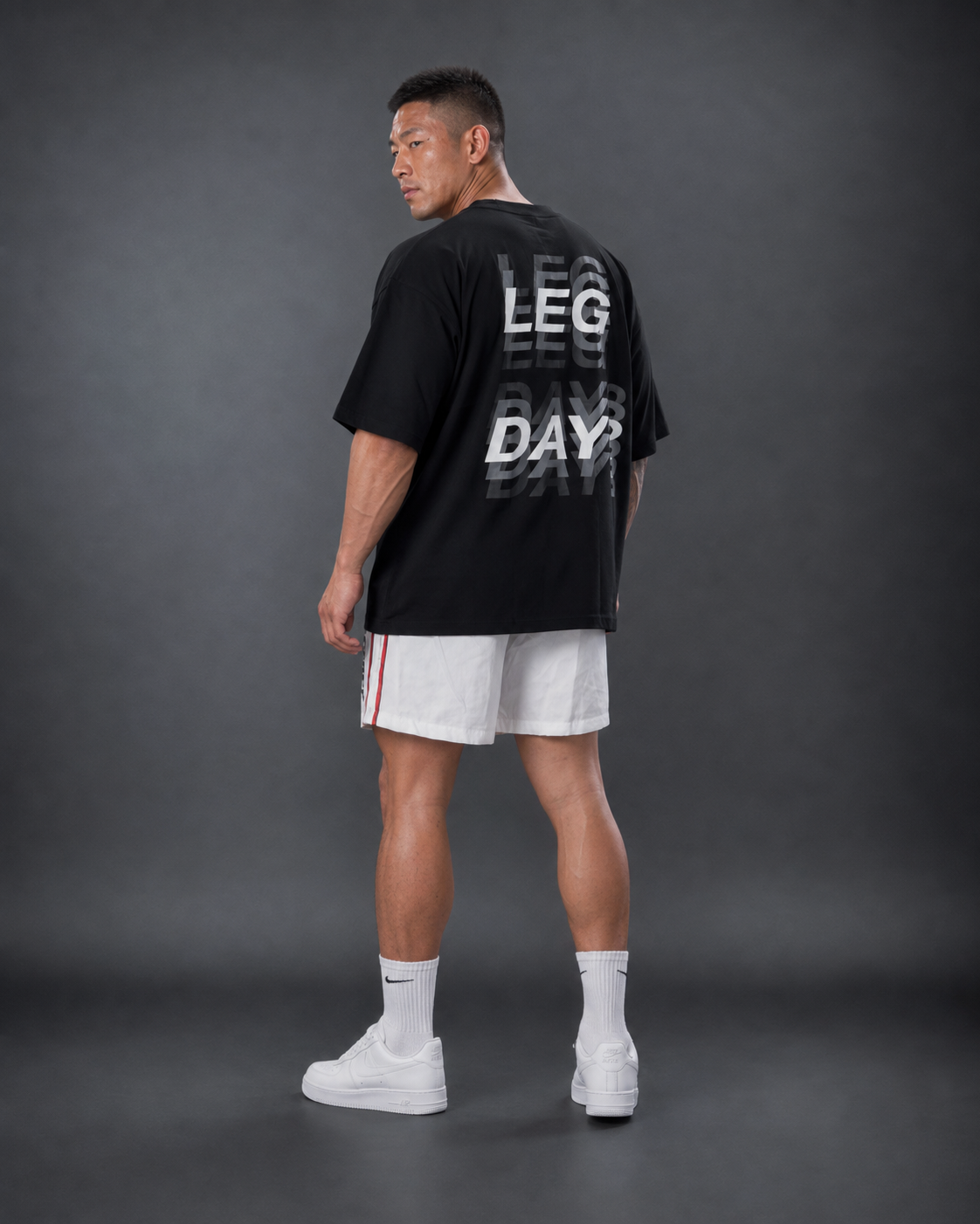  Áo thun Degrey BIG GUY LEG DAY màu ĐEN - BIGLEGDEN 