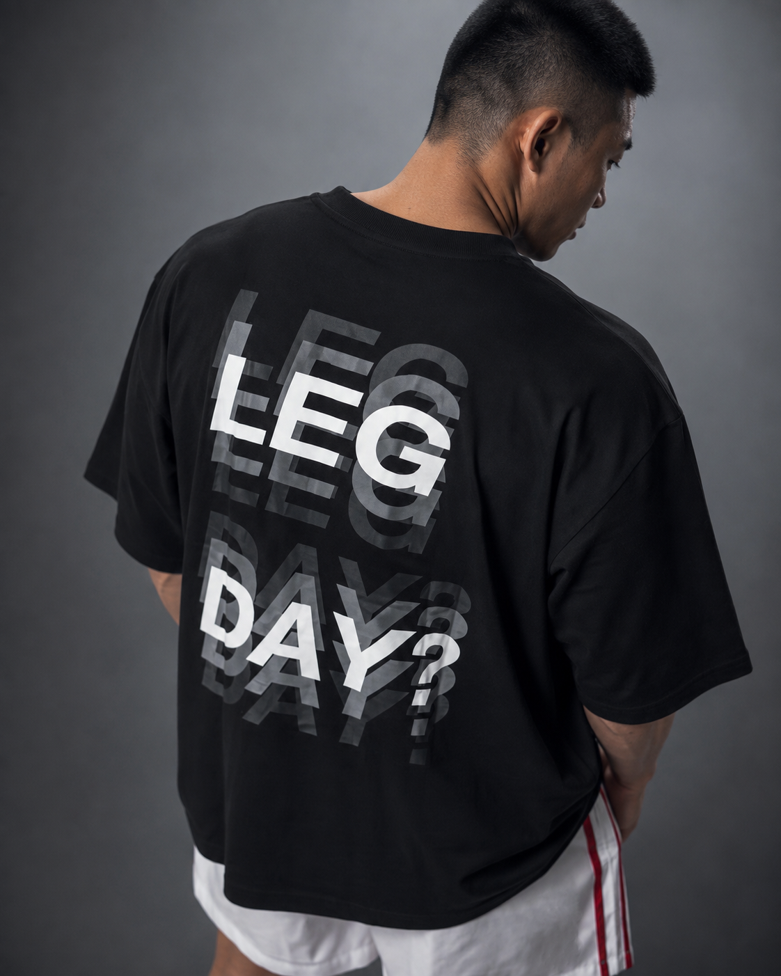  Áo thun Degrey BIG GUY LEG DAY màu ĐEN - BIGLEGDEN 
