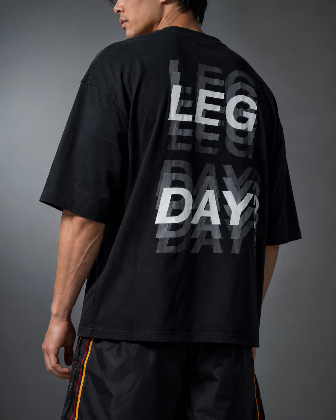  Áo thun Degrey BIG GUY LEG DAY màu ĐEN - BIGLEGDEN 