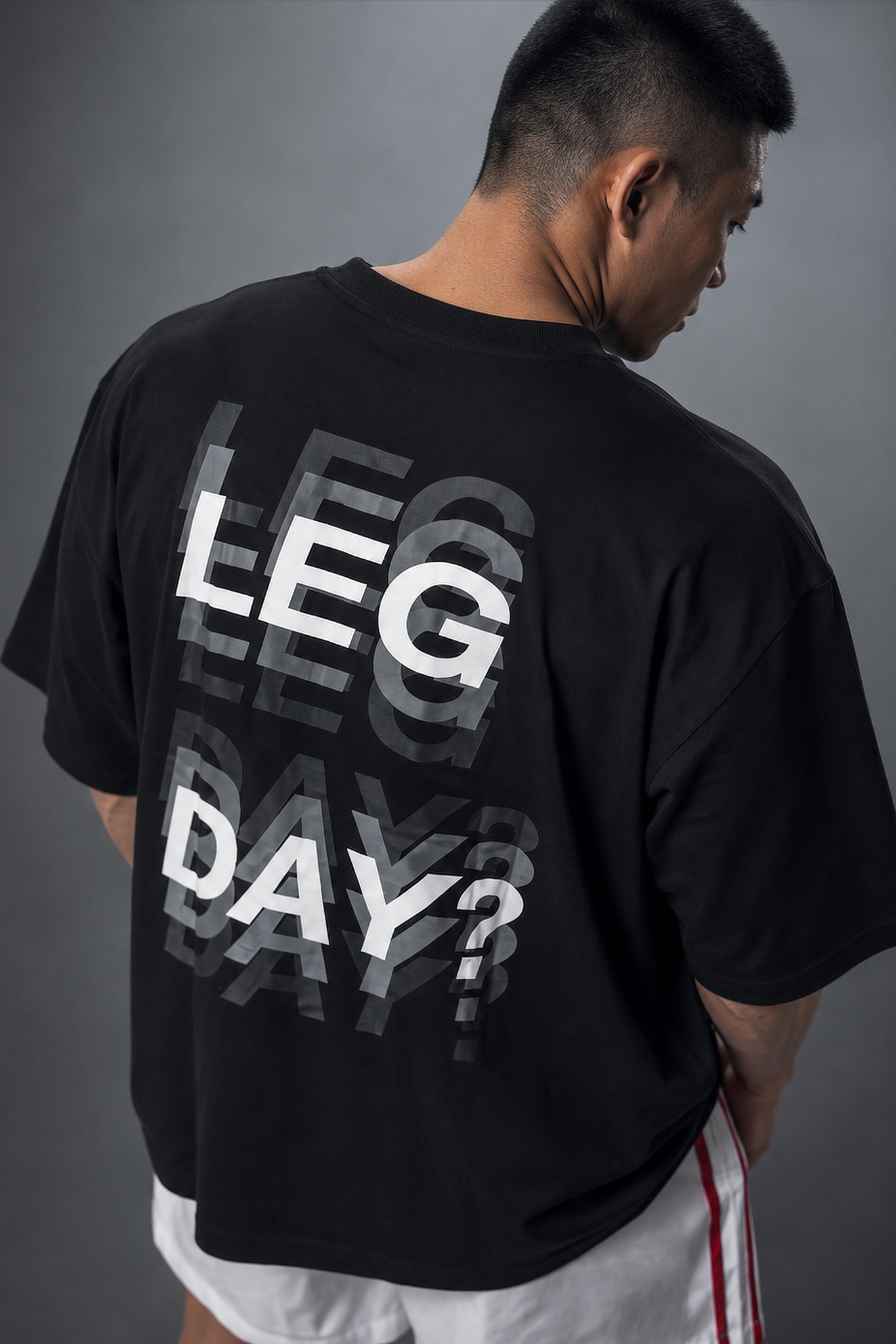  Áo thun Degrey BIG GUY LEG DAY màu ĐEN - BIGLEGDEN 