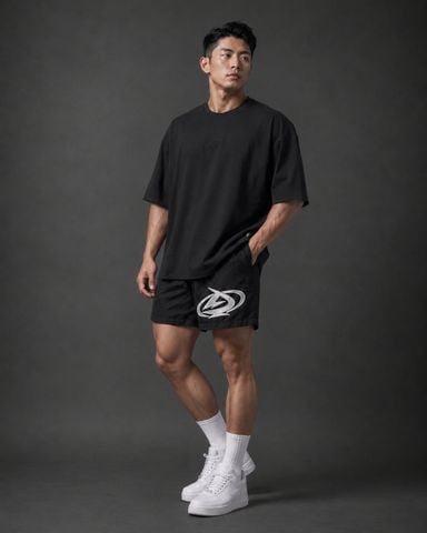  Áo Thun Degrey TC Oversize màu ĐEN thêu New Logo - OVSTCDEN 