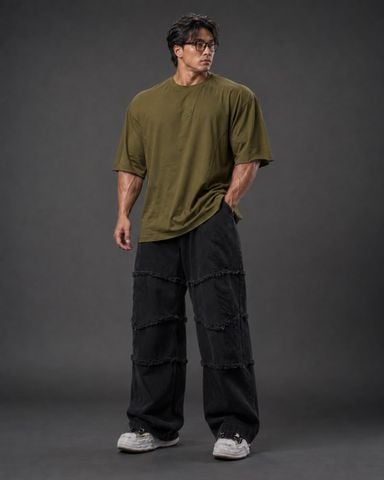  Áo Thun Degrey TC Oversize màu GREEN thêu New Logo - OVSTCGREEN 